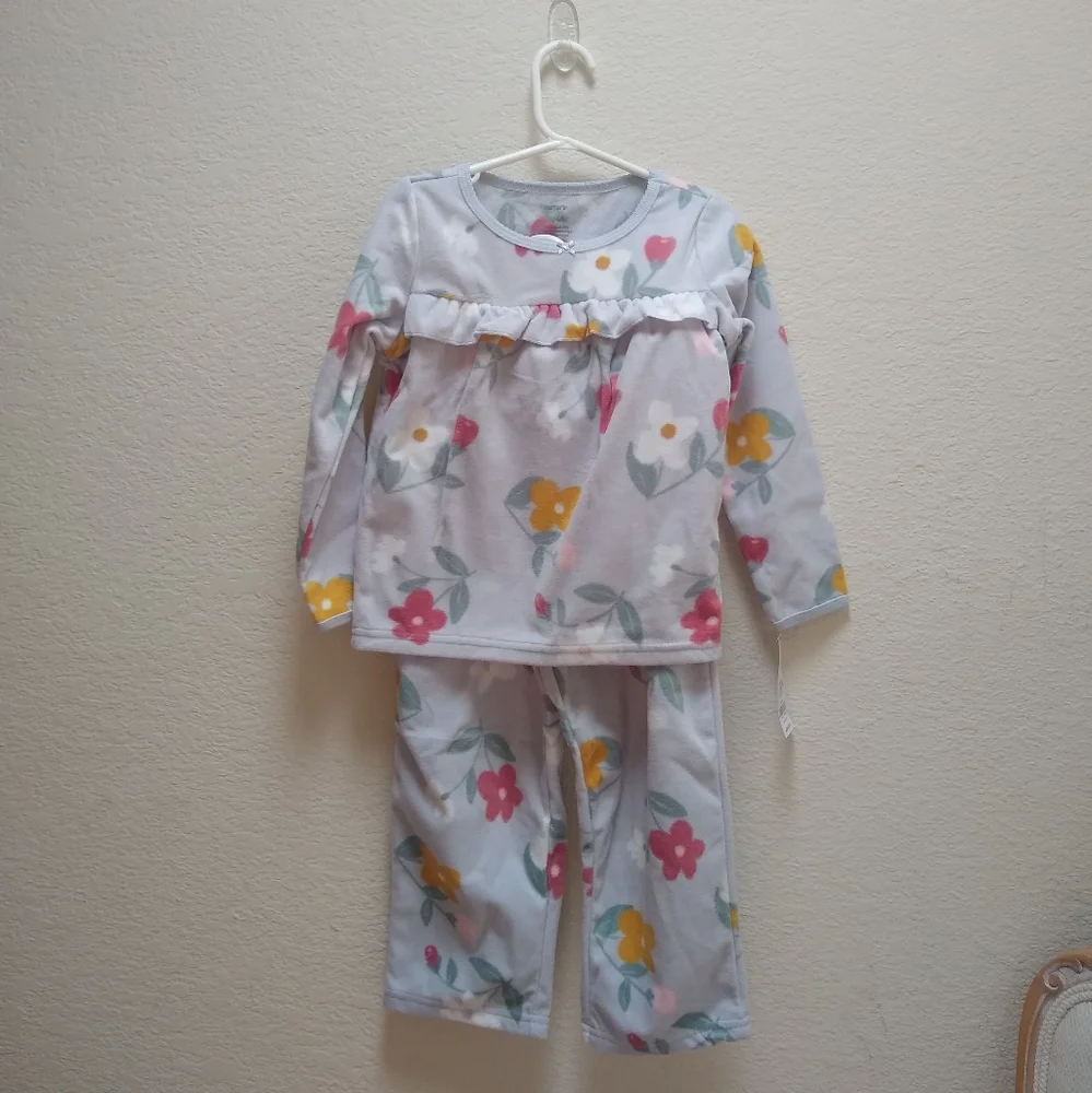 Carter's 2 Piece Fleece Floral PJs Set 4t